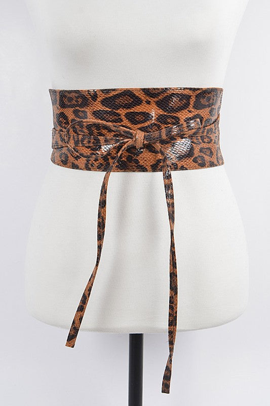 Faux Leo Kimono Belt