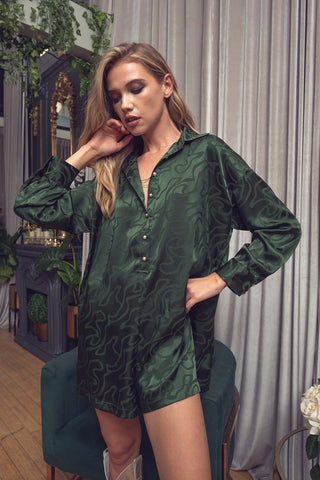 Jacquard Satin Romper