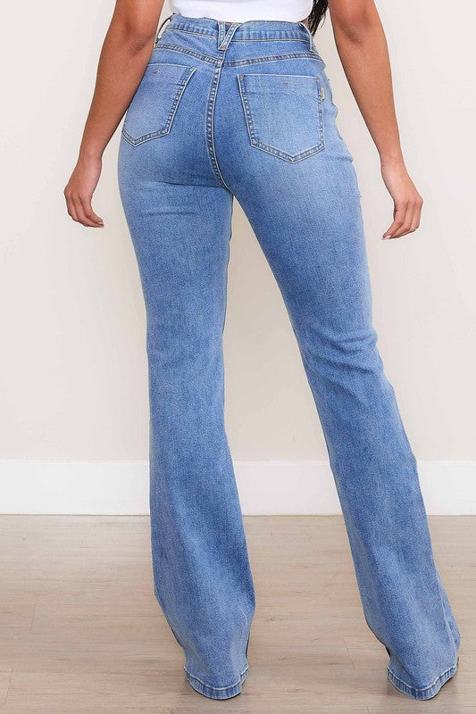 Square Pocket Bootcut Jeans Vibrant