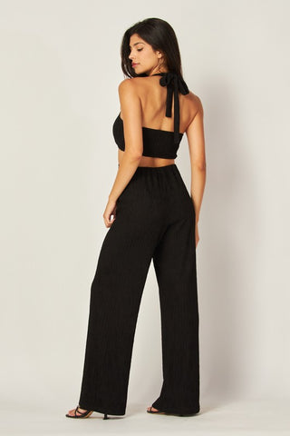 Iris Cut-Out O-Ring Bow Tie Jumpsuit