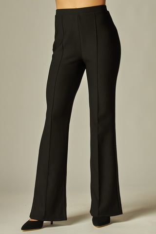 Knit High Rise Pintuck Tailored Boot Pant