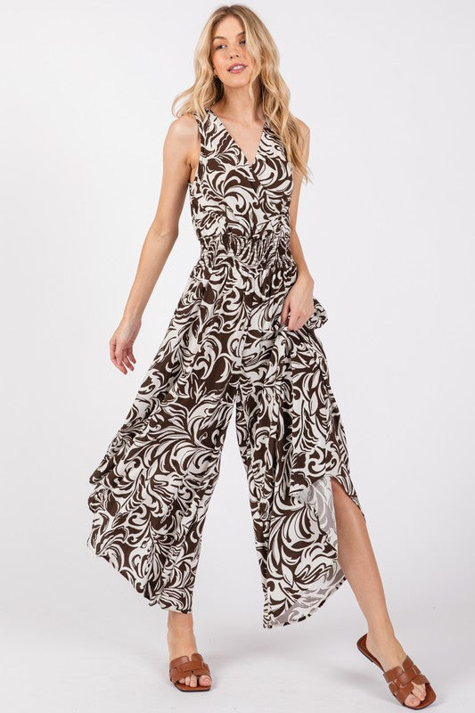 Print Wide Leg Jumpsuit