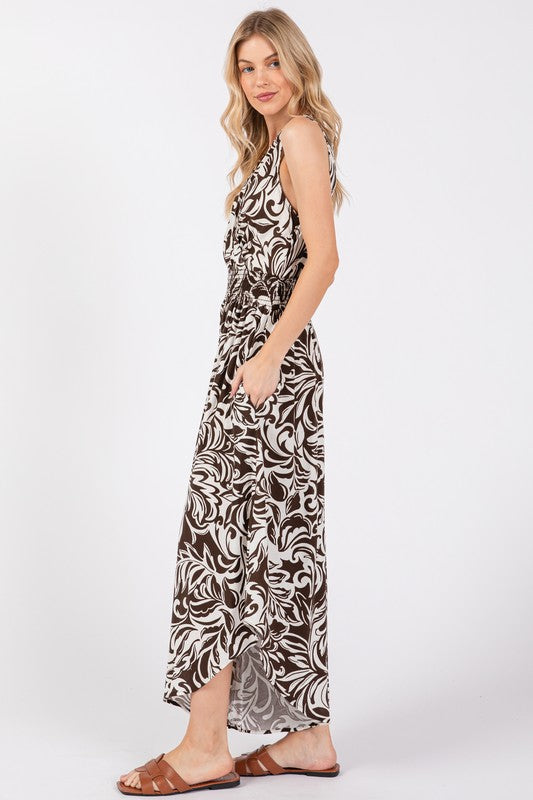 Print Wide Leg Jumpsuit