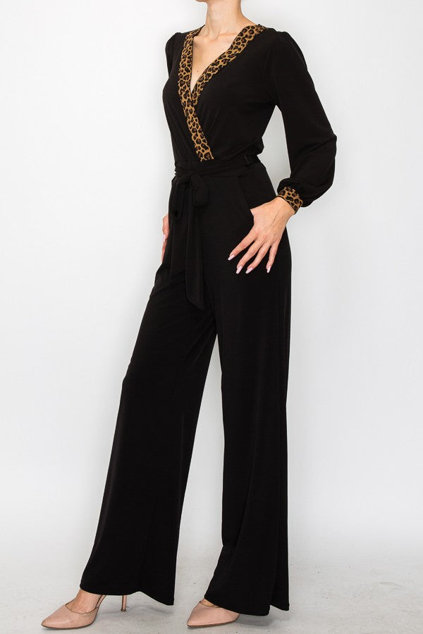 ITY SOILD ANIMAL TRIM BAND SLEEVE AND WRAP SIDE( ELASTIC) JUMPSUIT