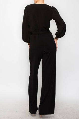 ITY SOILD ANIMAL TRIM BAND SLEEVE AND WRAP SIDE( ELASTIC) JUMPSUIT