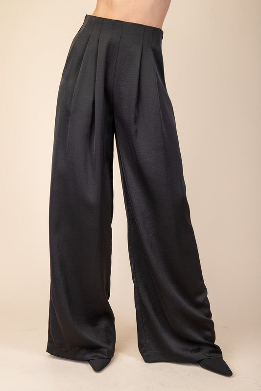 So Fine Pleated High-Waisted Wide Pants