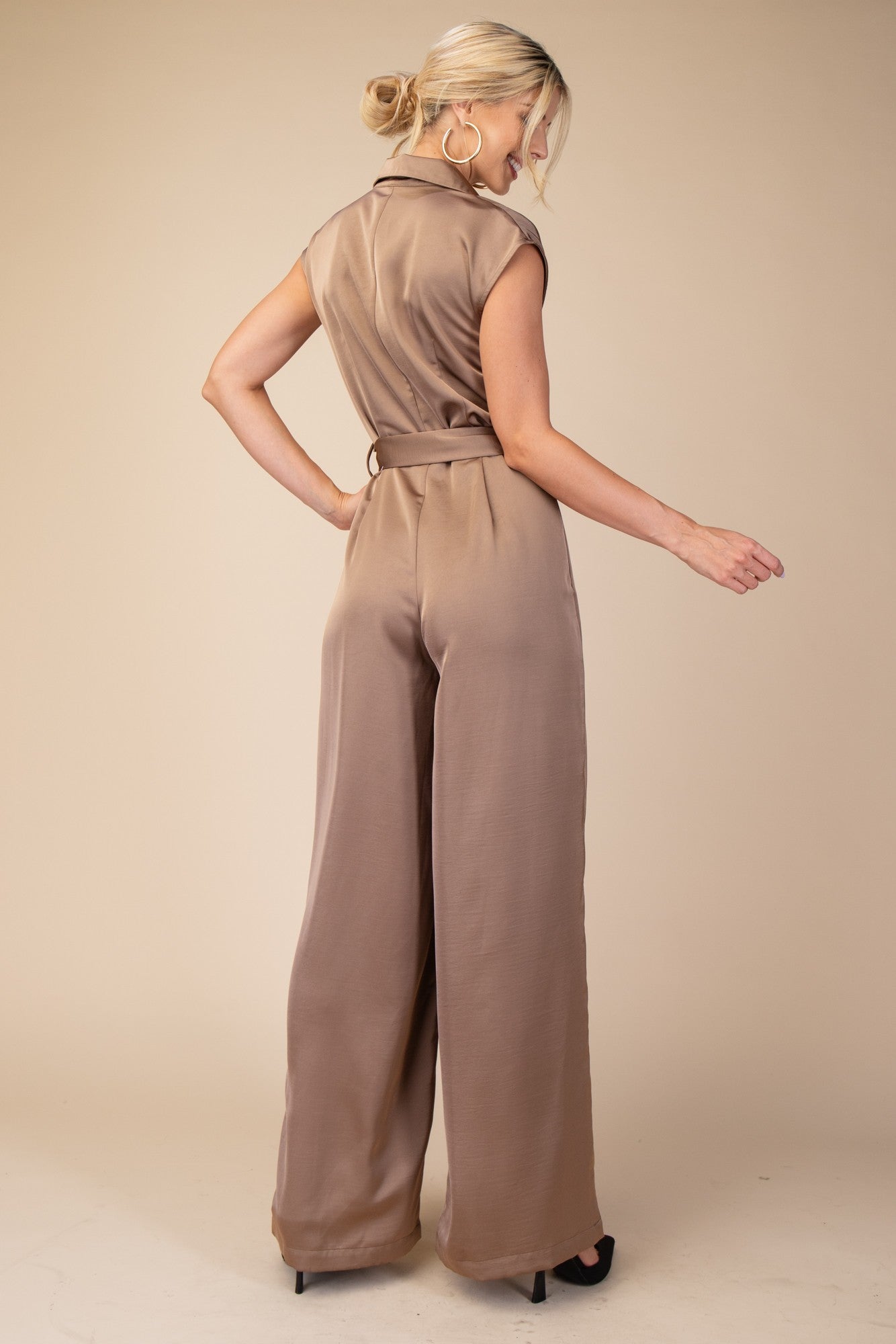 V-Neck Knotted Jumpsuit