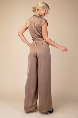 V-Neck Knotted Jumpsuit