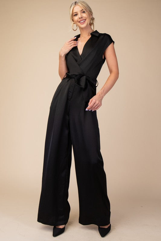 V-Neck Knotted Jumpsuit
