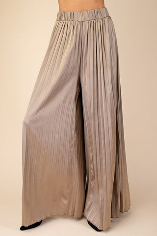 Pleats Pants With Elastic Waist