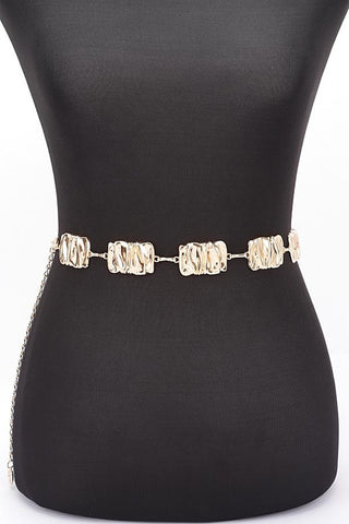 Hammered metal Chain Belt