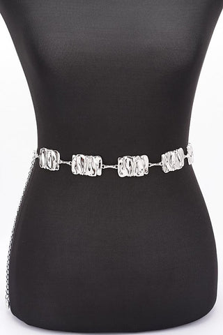 Hammered metal Chain Belt