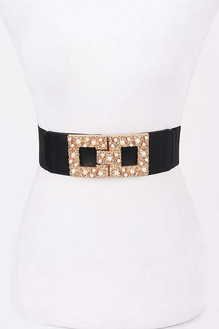 Pearl Metal Buckle Elastic Belt