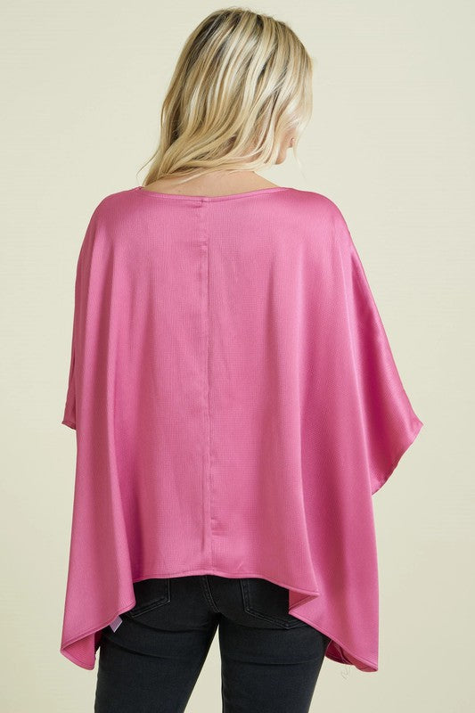 kimono sleeves relaxed fit V neck top