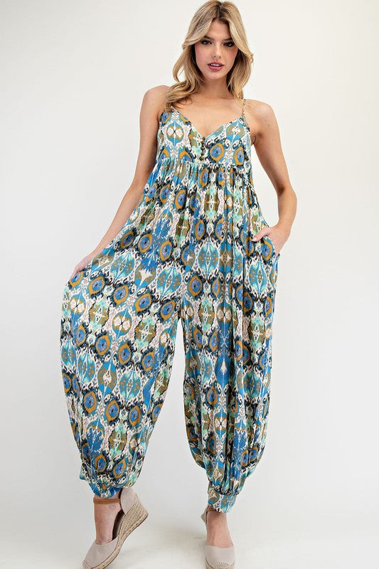 Comfy Boho Sleeveless Jumpsuit