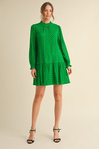 Lace-up Long Poet Sleeves Dress