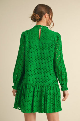 Lace-up Long Poet Sleeves Dress