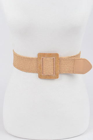 Square Buckle Stretch Belt