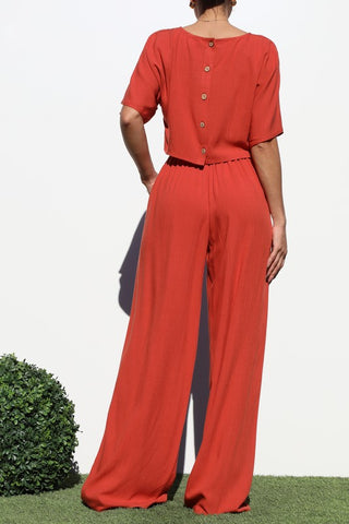 LOOSE FIT WOVEN TOP & PANTS SET