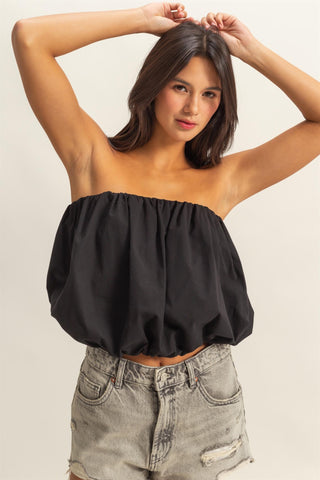 Trendy Strapless Bubble Top