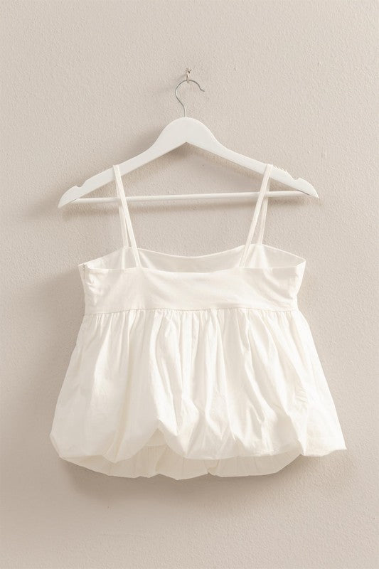 Poplin Bubble Hem Cami Top