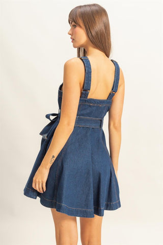 Double Breast Washed Denim Dress