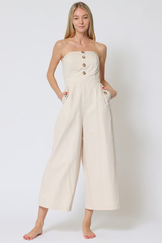 TUBE ELASTIC BACK CHEST & SIDE POCKETS JUMPSUIT