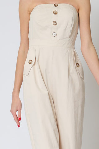 TUBE ELASTIC BACK CHEST & SIDE POCKETS JUMPSUIT