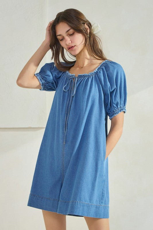 Washed Denim Romper