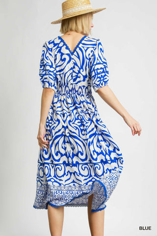 Bohemian Elegance Smocked Midi Dress
