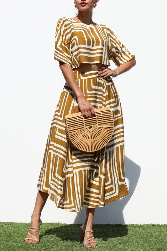 Loose Fit Top And Skirt Set