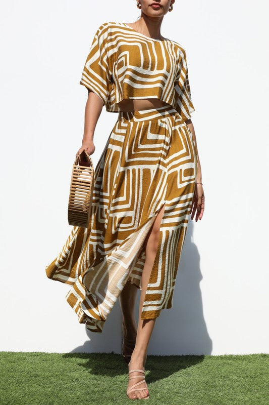 Loose Fit Top And Skirt Set