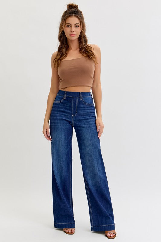 High Rise Pull-on Wide Leg