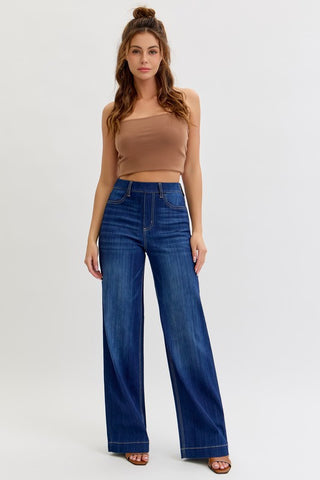 High Rise Pull-on Wide Leg