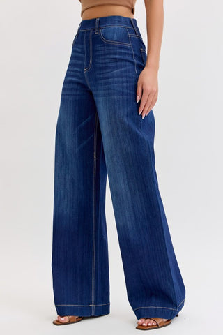 High Rise Pull-on Wide Leg