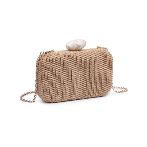Ezra Straw Clutch With Chain Strap