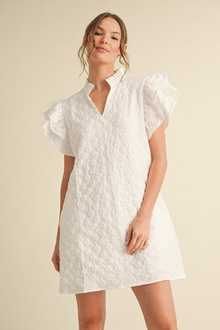 Floral Embroidered Ruffly Dress Curvy