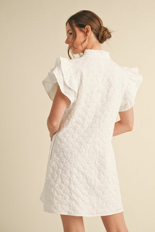 Floral Embroidered Ruffly Dress Curvy