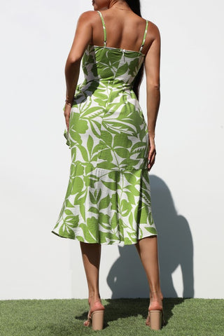 Ruffled Woven Midi Dress