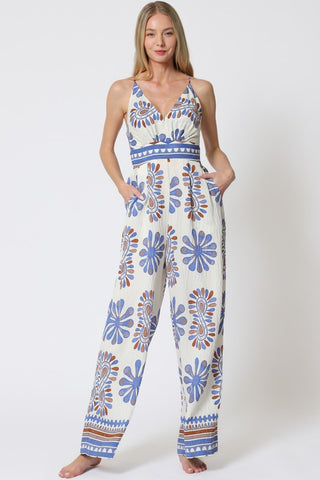 Sleeveless Tie Back Waisted Jumpsuit