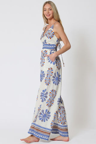 Sleeveless Tie Back Waisted Jumpsuit
