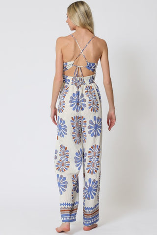 Sleeveless Tie Back Waisted Jumpsuit