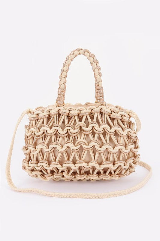 Handmade Metallic And Cotton Braided Bag