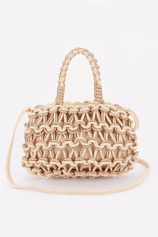 Handmade Metallic And Cotton Braided Bag