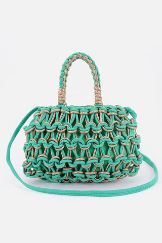Handmade Metallic And Cotton Braided Bag