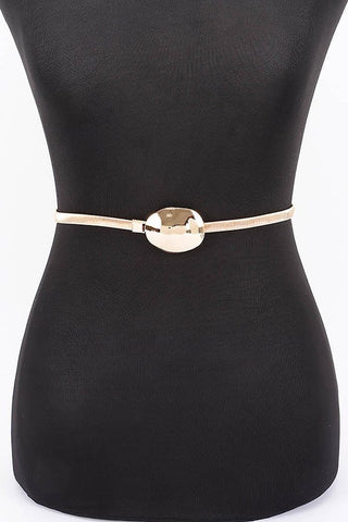 Metal Buckle Wide Spring Belt