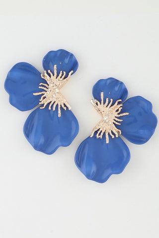Bright Half Poppy Flower Earrings