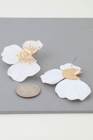 Bright Half Poppy Flower Earrings
