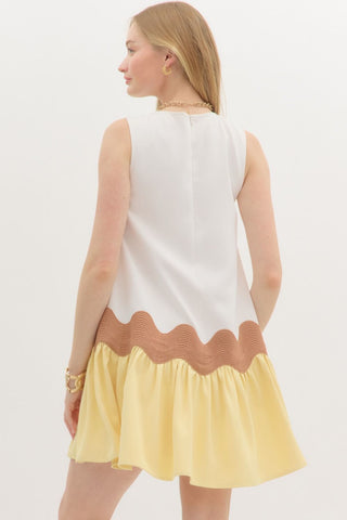 Colorblock solid sleeveless mini dress