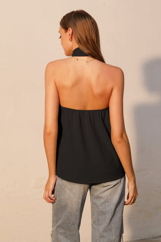 Matte Crepe Wrap Around Halter Top